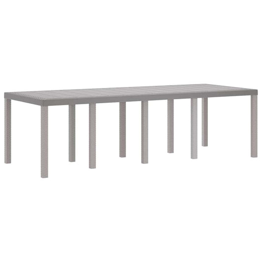 Gartentisch Hellgrau 250 x 100 x 73 cm Poly-Rattan