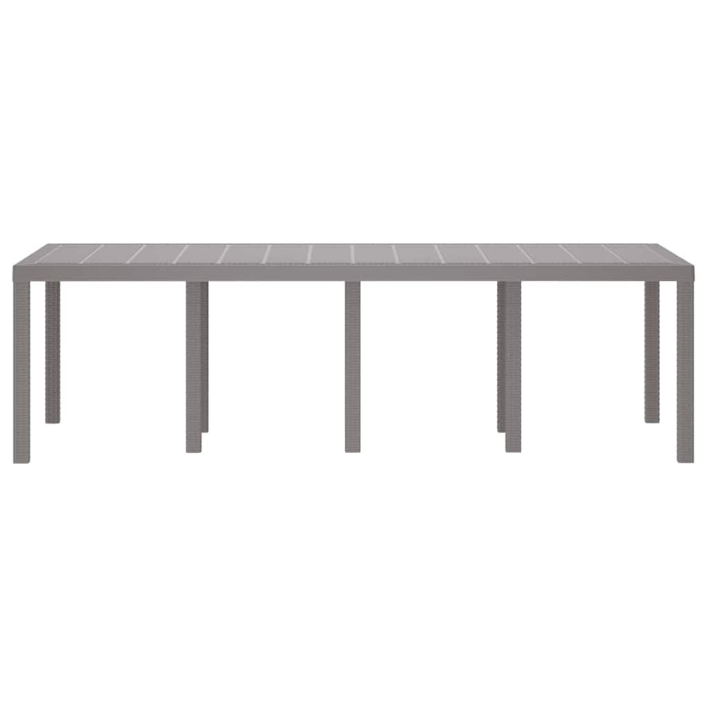 Gartentisch Hellgrau 250 x 100 x 73 cm Poly-Rattan