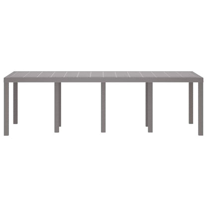 Gartentisch Hellgrau 250 x 100 x 73 cm Poly-Rattan
