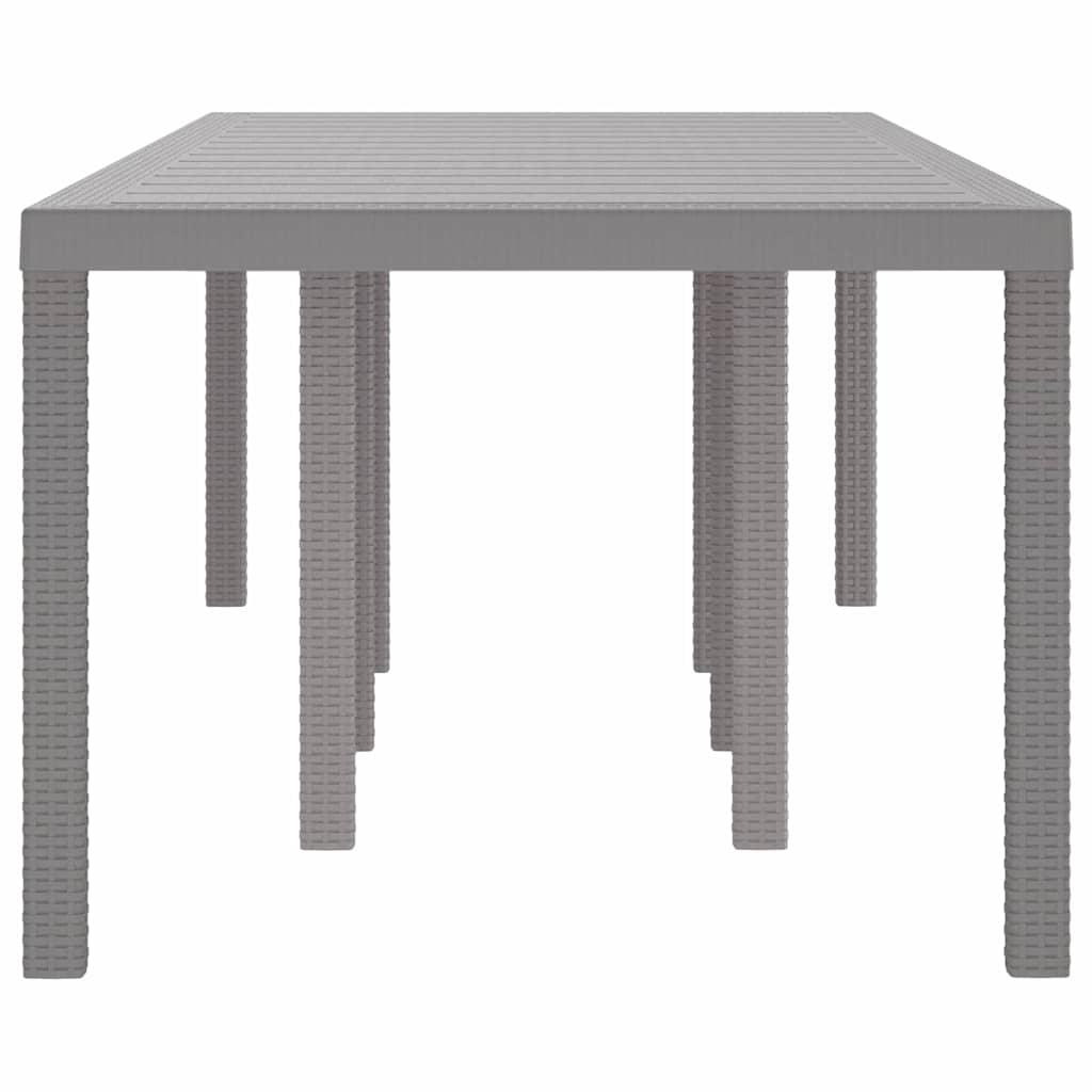 Gartentisch Hellgrau 250 x 100 x 73 cm Poly-Rattan