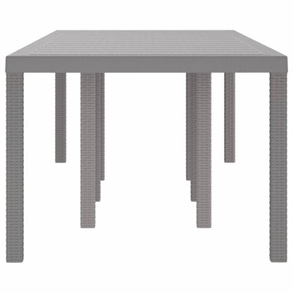 Gartentisch Hellgrau 250 x 100 x 73 cm Poly-Rattan