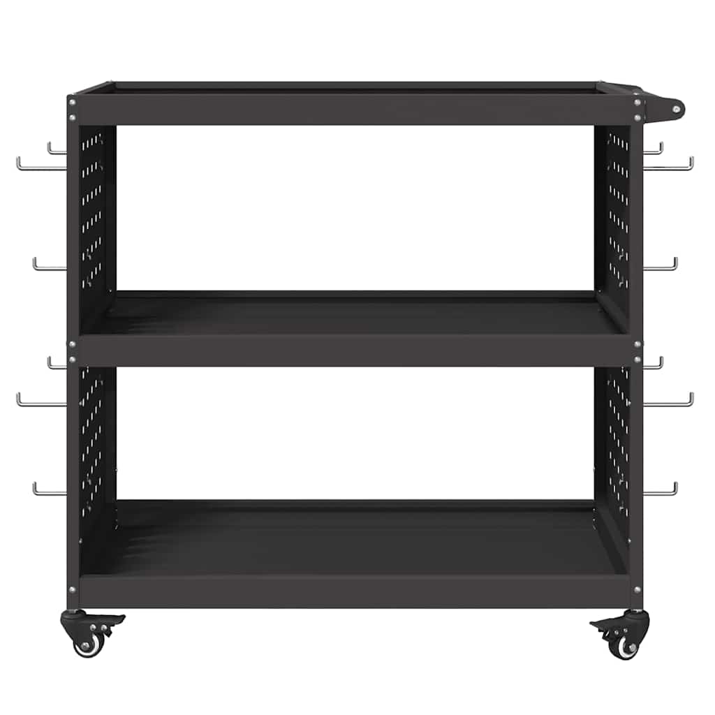 Werkzeugwagen Schwarz 75 x 35 x 73 cm Kaltgewalzter Stahl