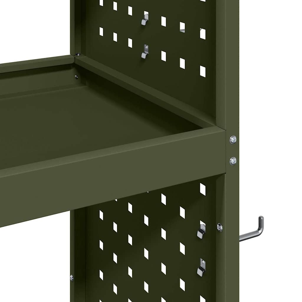 Werkzeugwagen Olivgrün 75 x 35 x 73 cm Kaltgewalzter Stahl