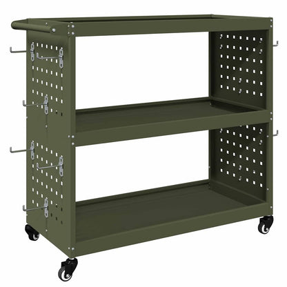 Werkzeugwagen Olivgrün 75 x 35 x 73 cm Kaltgewalzter Stahl
