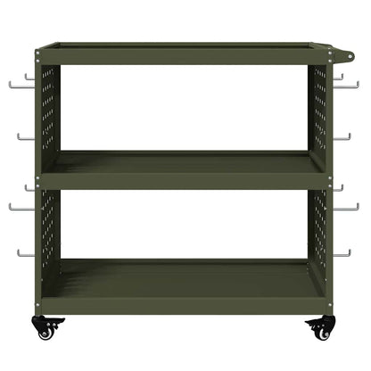 Werkzeugwagen Olivgrün 75 x 35 x 73 cm Kaltgewalzter Stahl