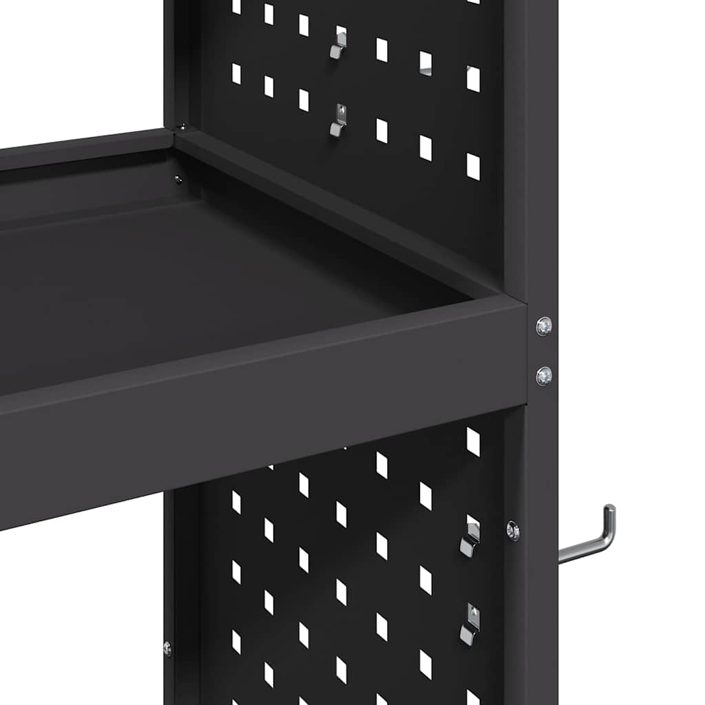 Werkzeugwagen Schwarz 65 x 35 x 111 cm Kaltgewalzter Stahl