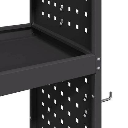 Werkzeugwagen Schwarz 65 x 35 x 111 cm Kaltgewalzter Stahl