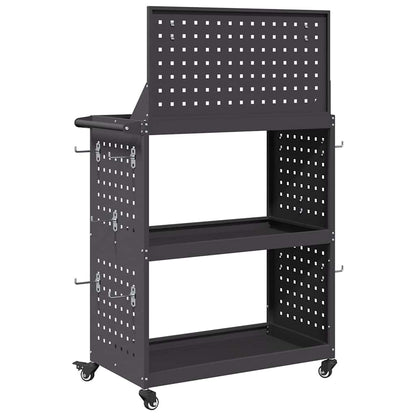 Werkzeugwagen Schwarz 65 x 35 x 111 cm Kaltgewalzter Stahl