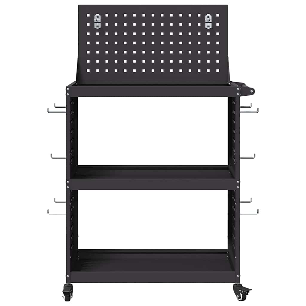 Werkzeugwagen Schwarz 65 x 35 x 111 cm Kaltgewalzter Stahl