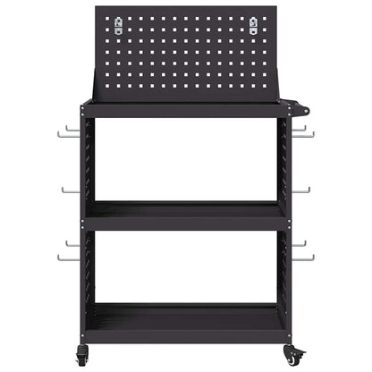 Werkzeugwagen Schwarz 65 x 35 x 111 cm Kaltgewalzter Stahl