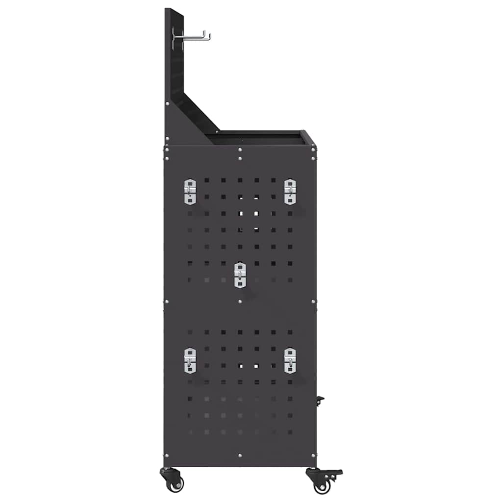 Werkzeugwagen Schwarz 65 x 35 x 111 cm Kaltgewalzter Stahl