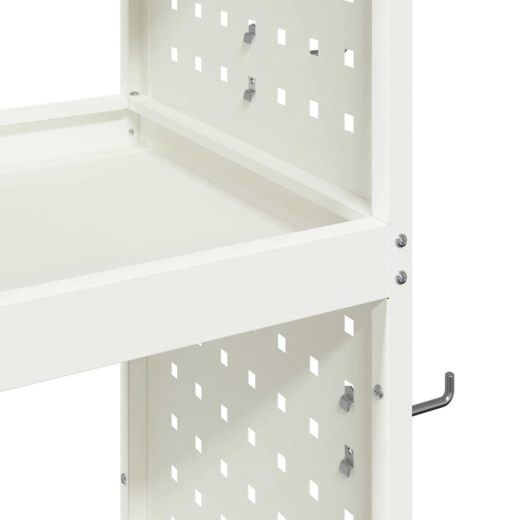 Werkzeugwagen mit Rad Weiß 65 x 35 x 111 cm Kaltgewalzter Stahl