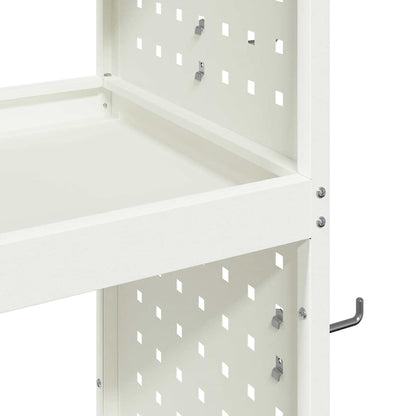 Werkzeugwagen mit Rad Weiß 65 x 35 x 111 cm Kaltgewalzter Stahl