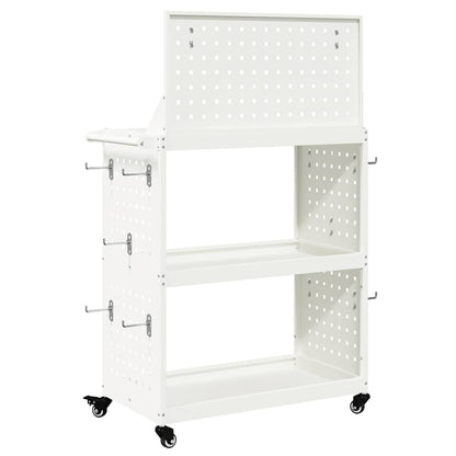 Werkzeugwagen mit Rad Weiß 65 x 35 x 111 cm Kaltgewalzter Stahl