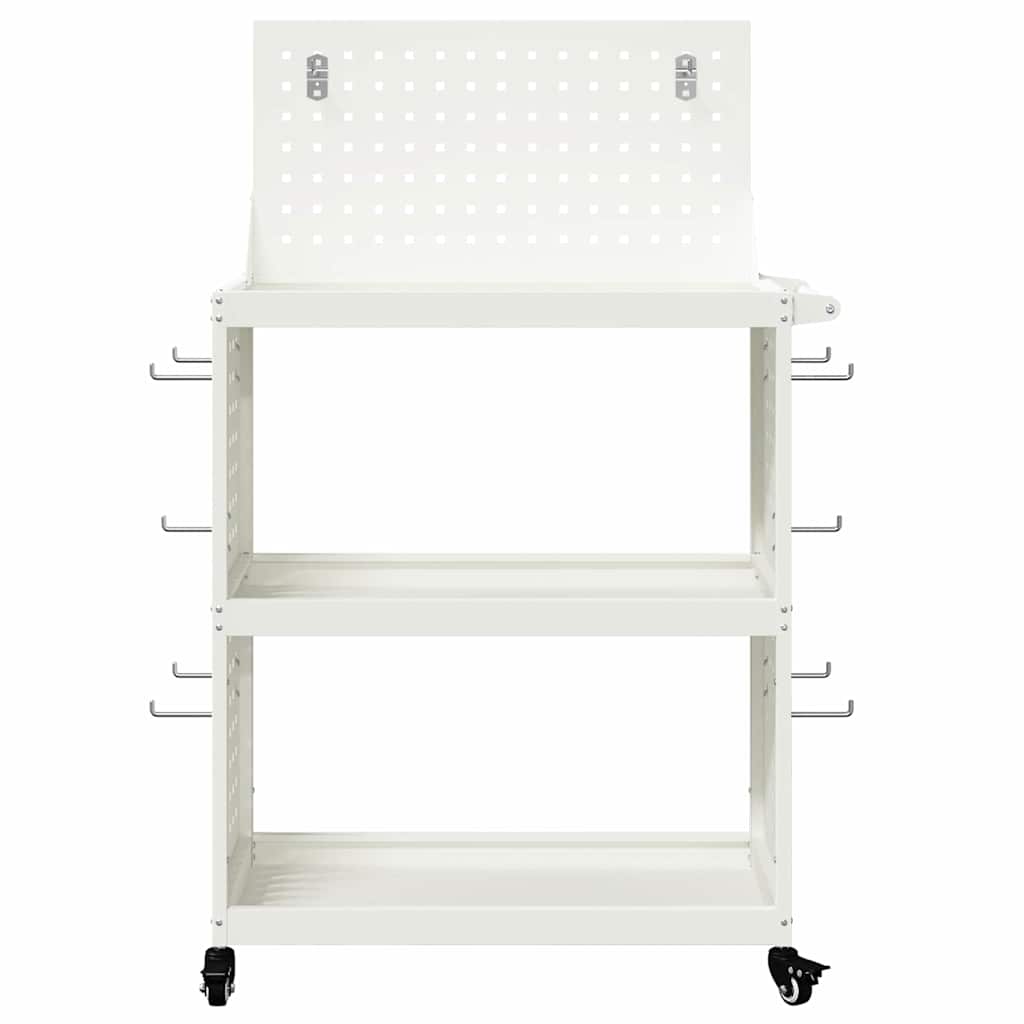 Werkzeugwagen mit Rad Weiß 65 x 35 x 111 cm Kaltgewalzter Stahl