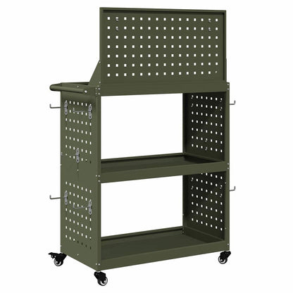 Werkzeugwagen Olivgrün 65 x 35 x 111 cm Kaltgewalzter Stahl