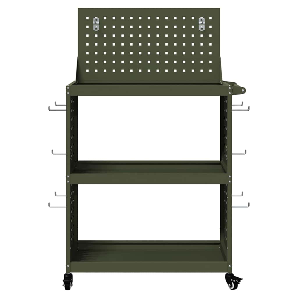 Werkzeugwagen Olivgrün 65 x 35 x 111 cm Kaltgewalzter Stahl