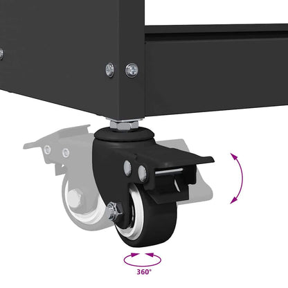 Werkzeugwagen Schwarz 65 x 35 x 111 cm Kaltgewalzter Stahl