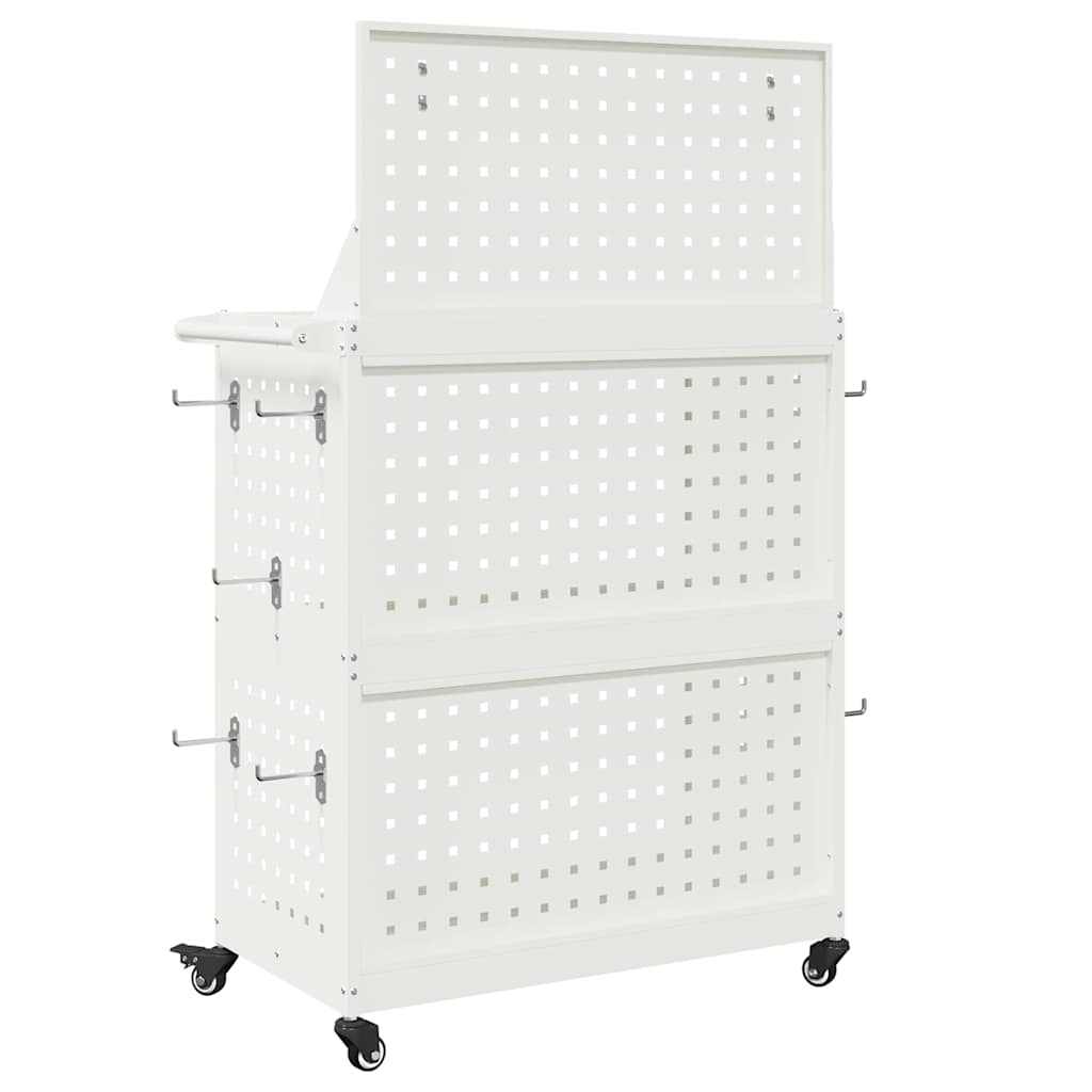 Werkzeugwagen mit Rad Weiß 65 x 35 x 111 cm Kaltgewalzter Stahl