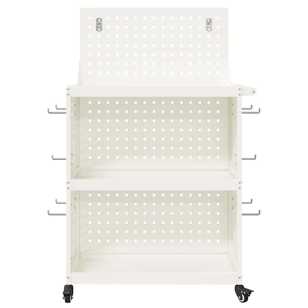 Werkzeugwagen mit Rad Weiß 65 x 35 x 111 cm Kaltgewalzter Stahl