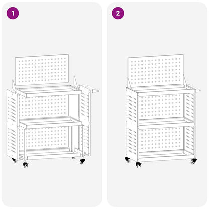 Werkzeugwagen Anthrazit 65 x 35 x 111 cm Kaltgewalzter Stahl