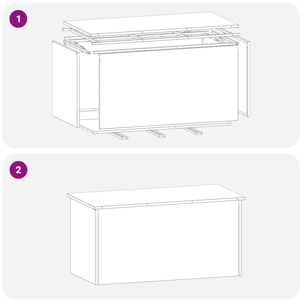 Außenlagerbox Anthrazit 100 x 50.5 x 50 cm Kaltgewalzter Stahl