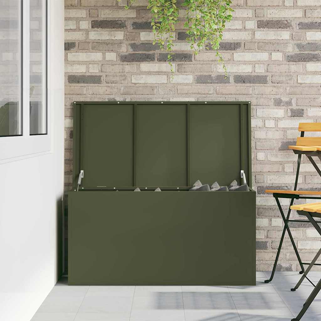 Außenlagerbox Olivgrün 100 x 50.5 x 50 cm Kaltgewalzter Stahl