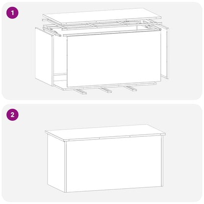 Außenlagerbox mit Speicher Silber 100 x 50.5 x 50 cm Edelstahl