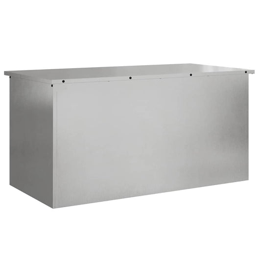 Außenlagerbox mit Speicher Silber 100 x 50.5 x 50 cm Edelstahl
