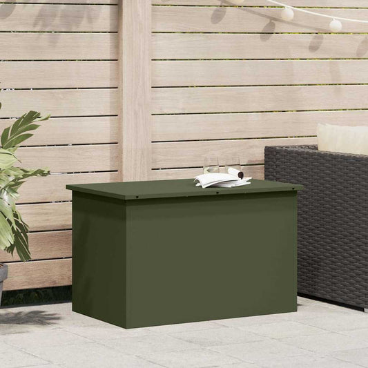 Außenlagerbox Olivgrün 80 x 50.5 x 50 cm Kaltgewalzter Stahl
