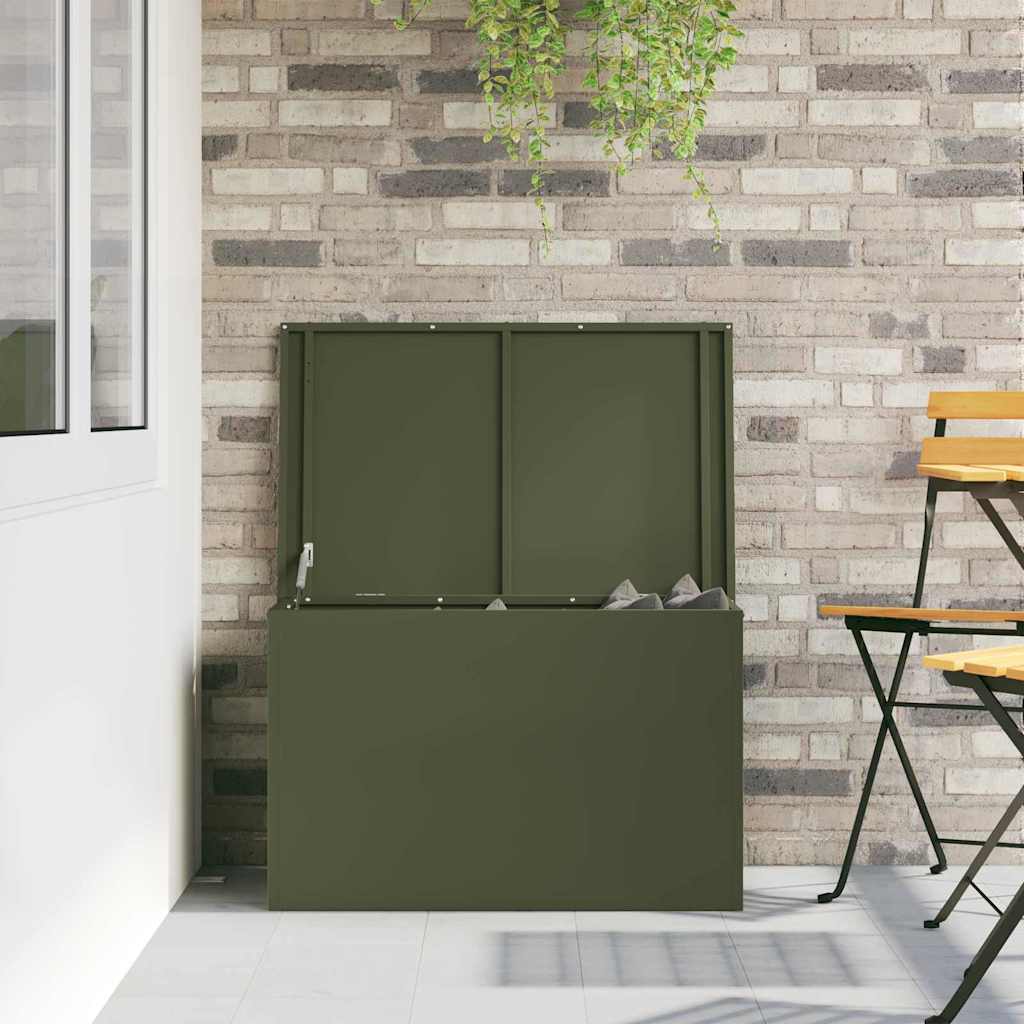 Außenlagerbox Olivgrün 80 x 50.5 x 50 cm Kaltgewalzter Stahl