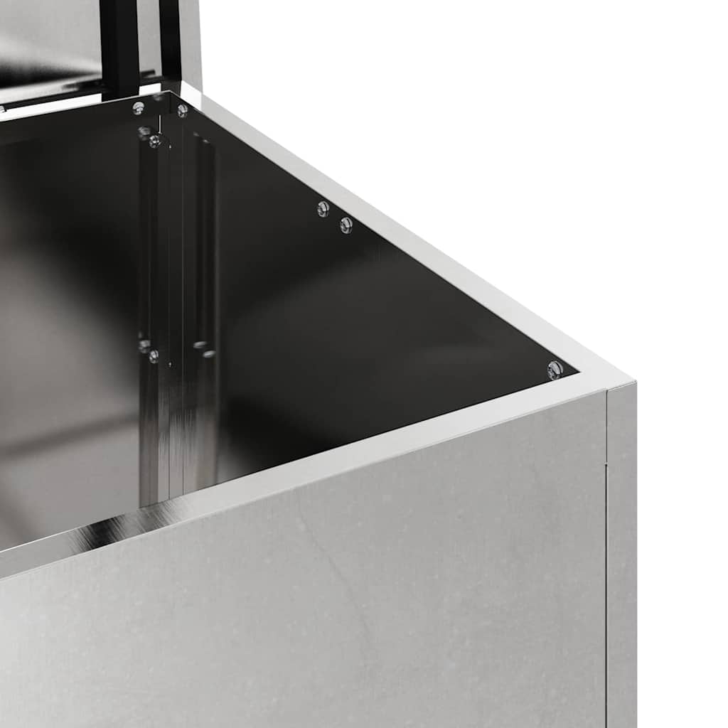 Außenlagerbox mit Speicher Silber 80 x 50.5 x 50 cm Edelstahl