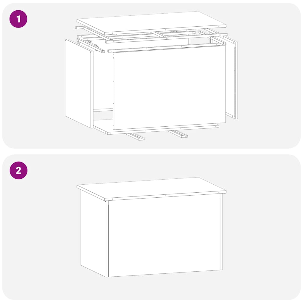 Außenlagerbox mit Speicher Silber 80 x 50.5 x 50 cm Edelstahl