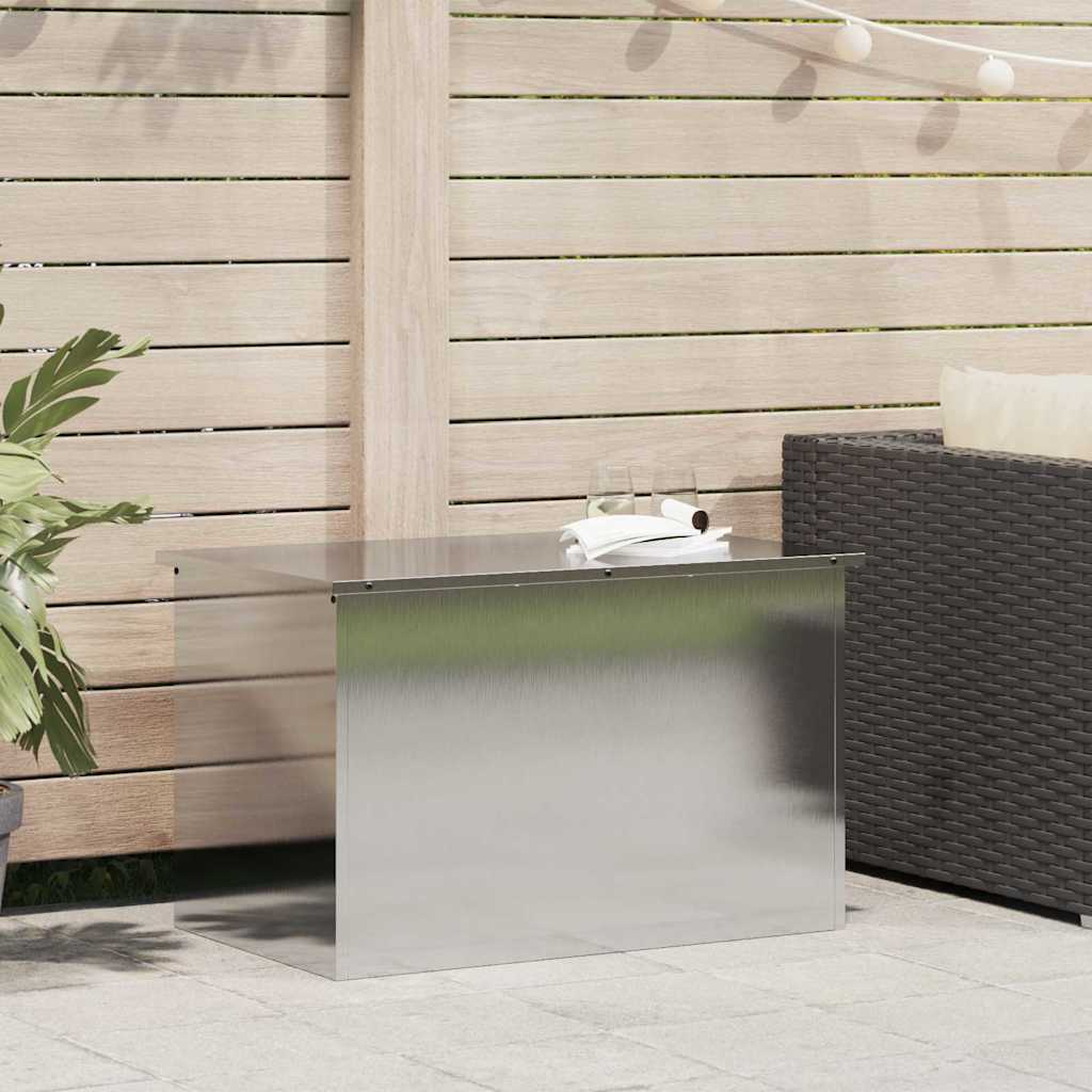 Außenlagerbox mit Speicher Silber 80 x 50.5 x 50 cm Edelstahl