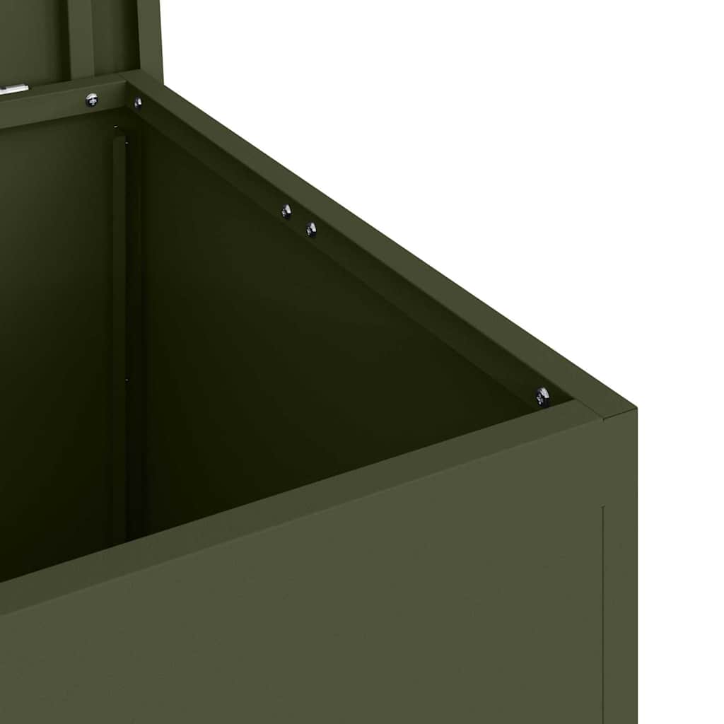 Außenlagerbox mit Speicher Olivgrün 55 x 50.5 x 50 cm Metall
