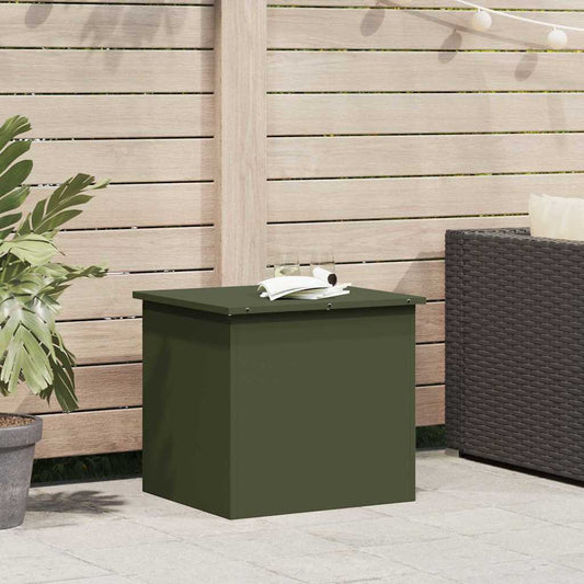 Außenlagerbox mit Speicher Olivgrün 55 x 50.5 x 50 cm Metall