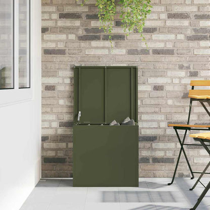 Außenlagerbox mit Speicher Olivgrün 55 x 50.5 x 50 cm Metall