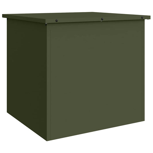 Außenlagerbox mit Speicher Olivgrün 55 x 50.5 x 50 cm Metall
