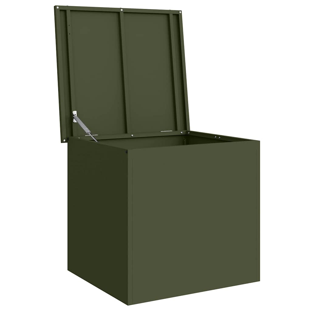 Außenlagerbox mit Speicher Olivgrün 55 x 50.5 x 50 cm Metall