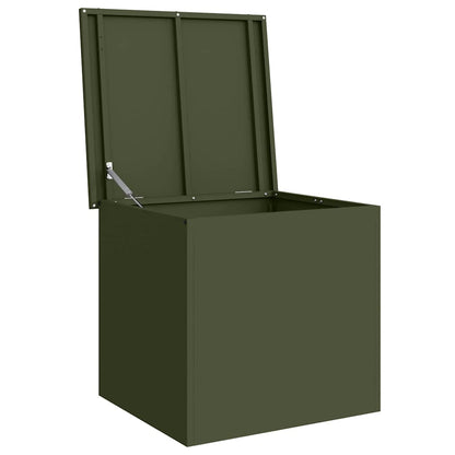 Außenlagerbox mit Speicher Olivgrün 55 x 50.5 x 50 cm Metall