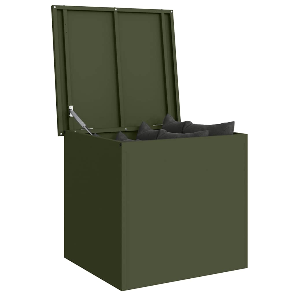 Außenlagerbox mit Speicher Olivgrün 55 x 50.5 x 50 cm Metall