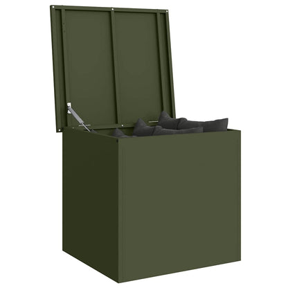 Außenlagerbox mit Speicher Olivgrün 55 x 50.5 x 50 cm Metall