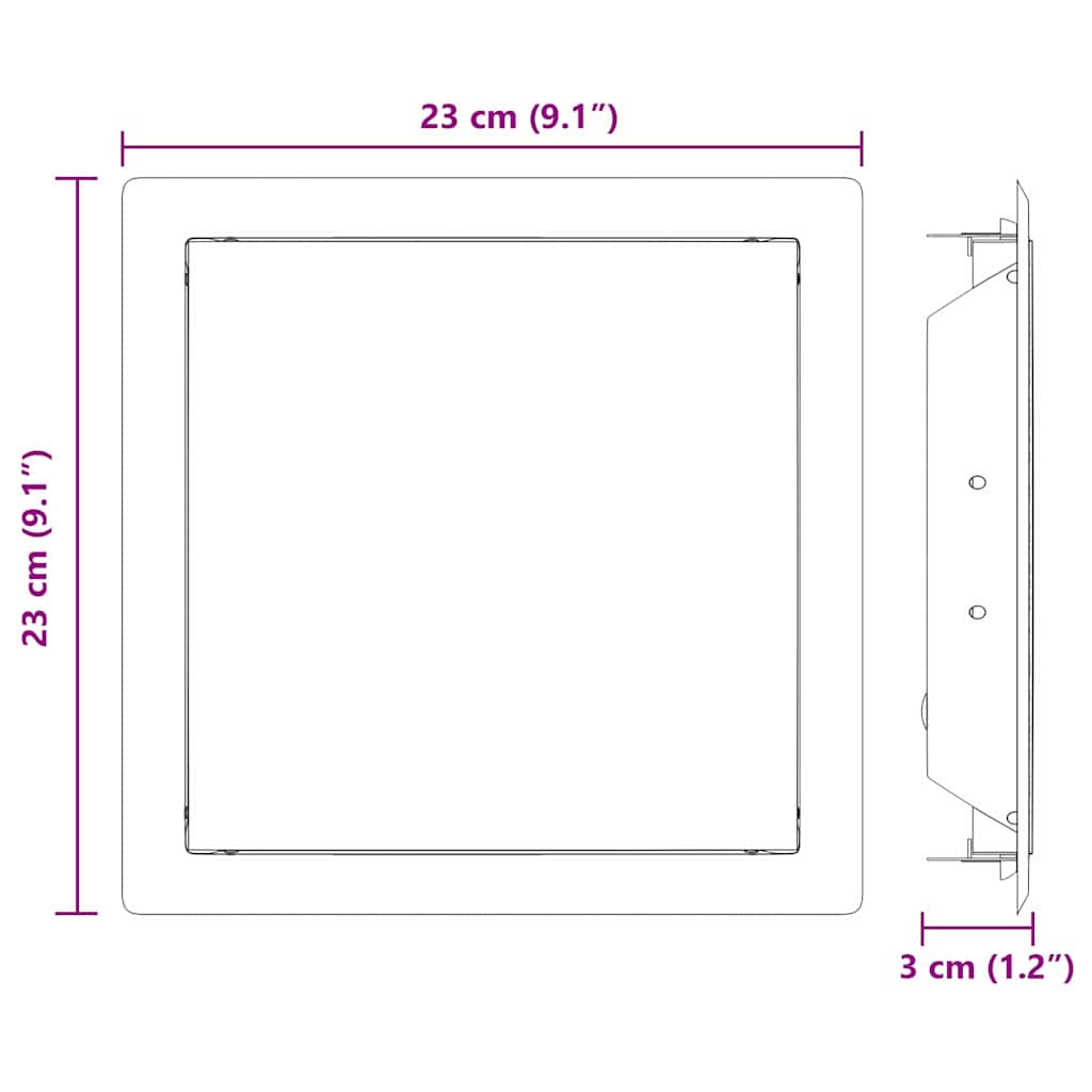 Zugangstür 2 pcs Weiß 20 x 20 cm Stahl