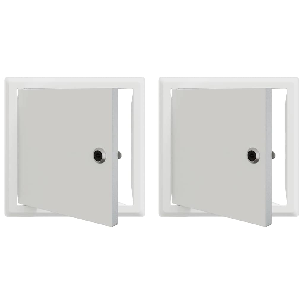 Zugangstür 2 pcs Weiß 20 x 20 cm Stahl