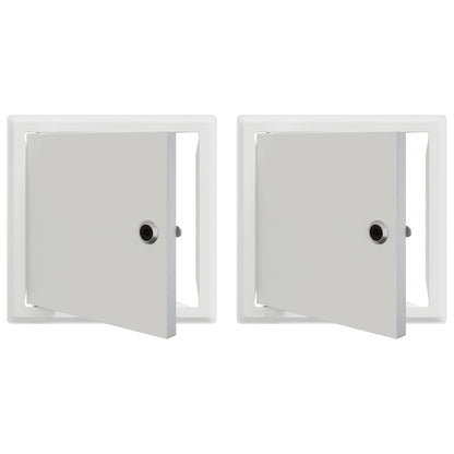Zugangstür 2 pcs Weiß 20 x 20 cm Stahl