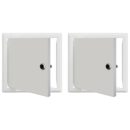 Zugangstür 2 pcs Weiß 20 x 20 cm Stahl