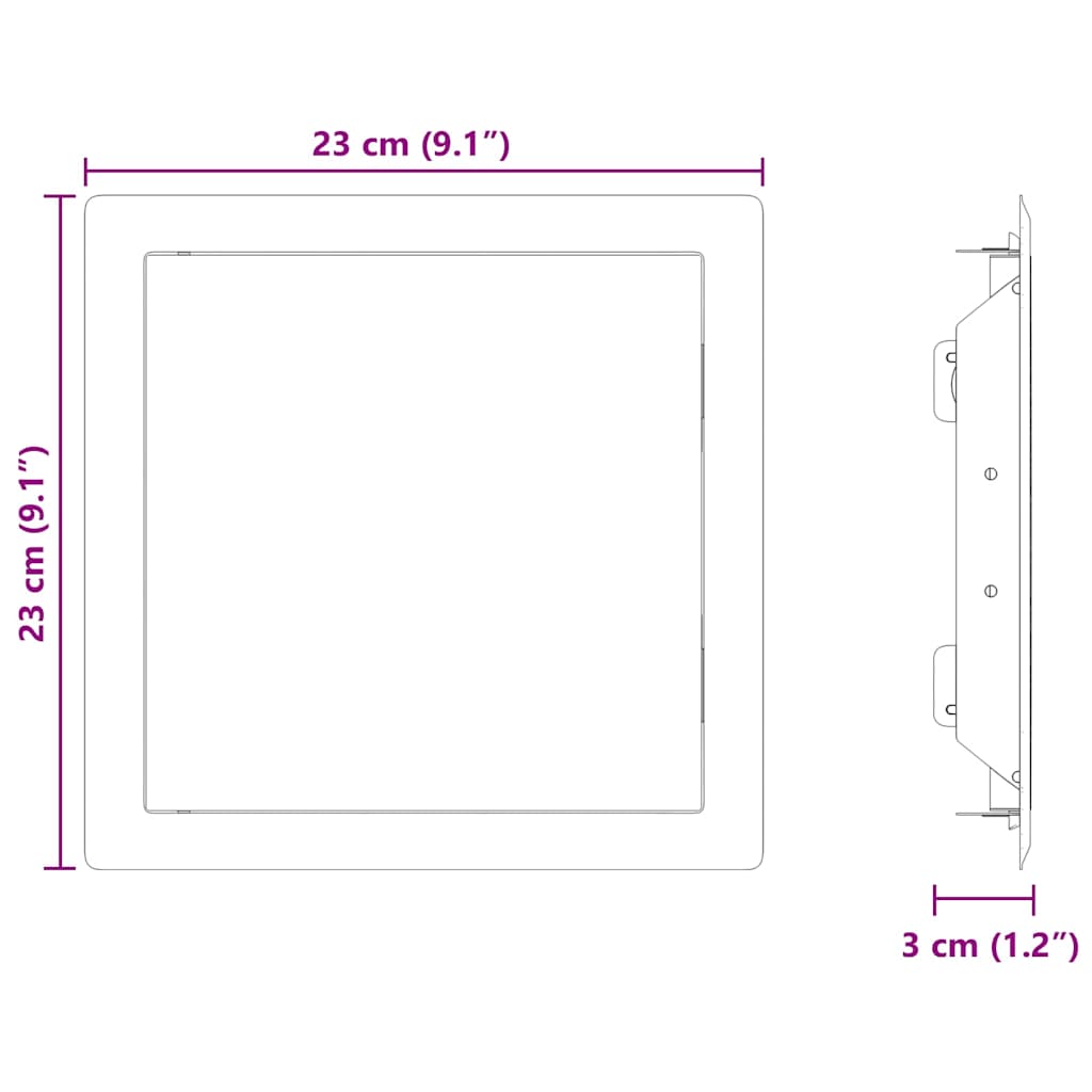 Zugangstür 2 pcs Weiß 20 x 20 cm Stahl