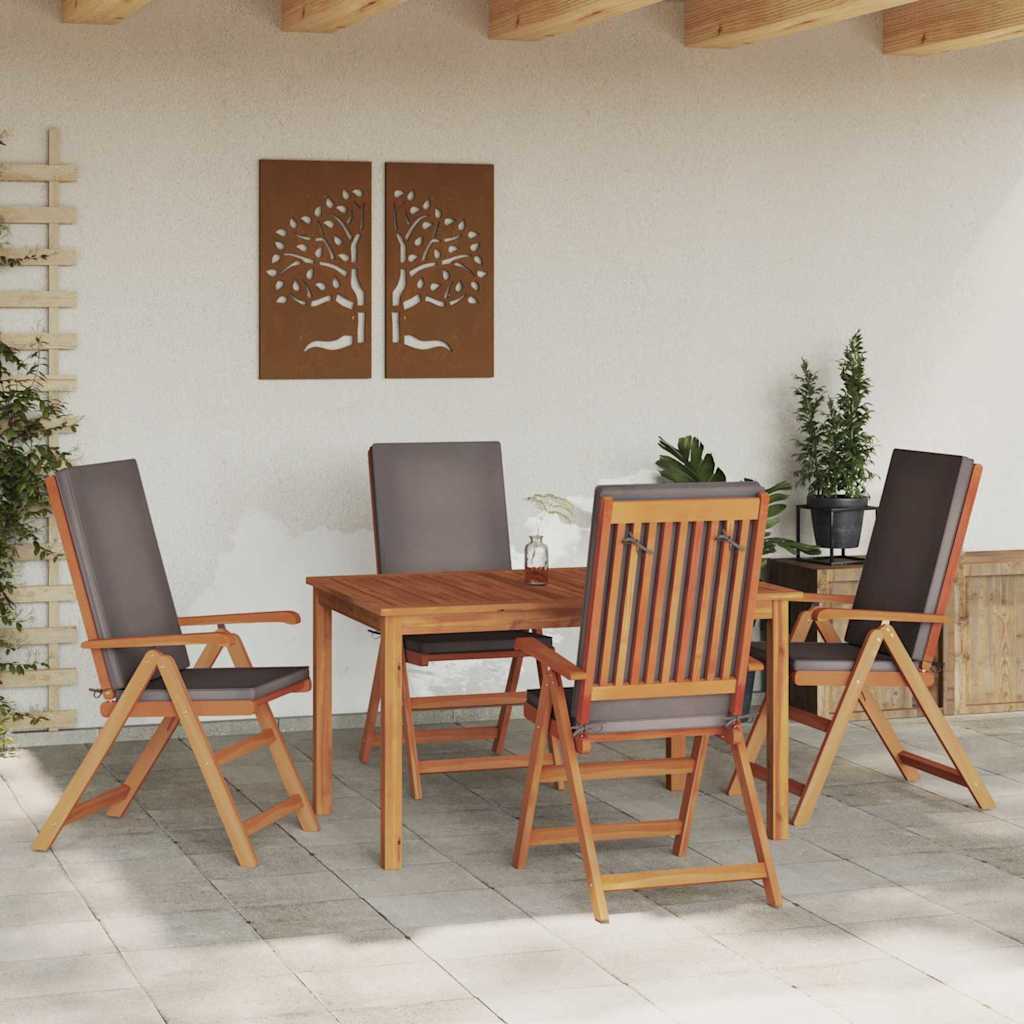 Gartenstuhl 4 pcs Braun 57 x 71,5 x 104 cm Massivholz Teak