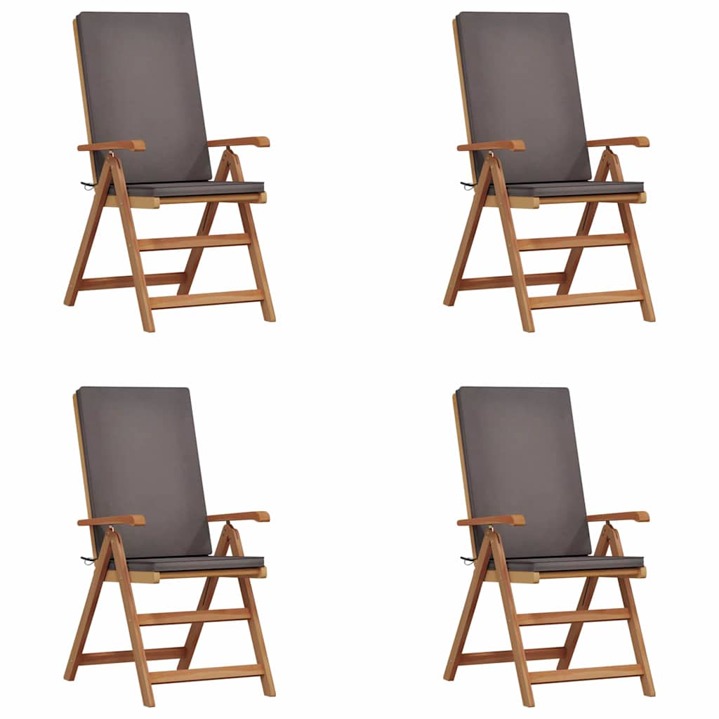 Gartenstuhl 4 pcs Braun 57 x 71,5 x 104 cm Massivholz Teak