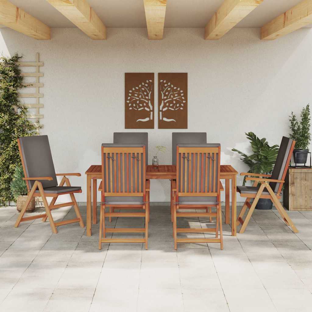 Gartenstuhl 6 pcs Braun 57 x 71,5 x 104 cm Massivholz Teak